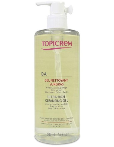 Topicrem Da Gel Limpiador Sobregraso, 500 Ml