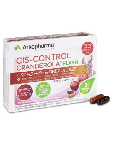 Arkopharma Cis-Control Cranberola Flash, 20 Cápsulas