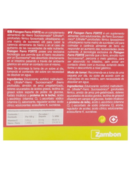 Fisiogen Ferro Forte Granulado, 30 Sobres