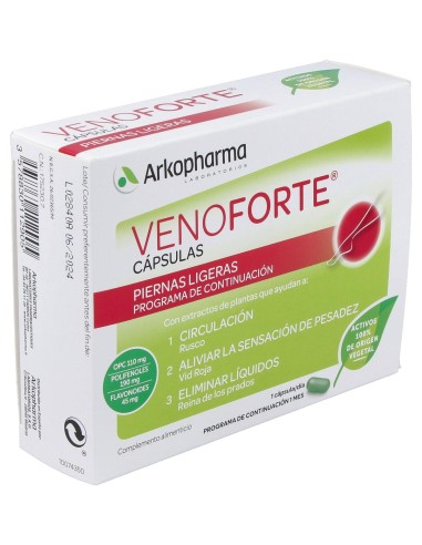 Arkopharma Venoforte Piernas Ligeras, 30 Cápsulas
