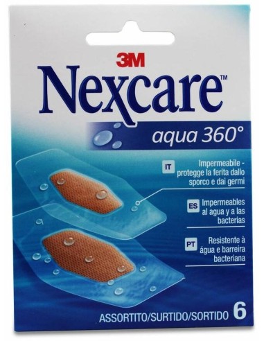 Nexcare Aqua 360º Tiras Surtidas De Bolsillo, 6 Uds