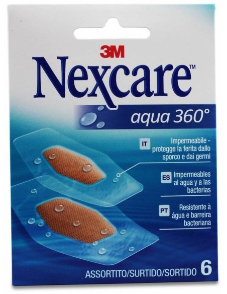 Nexcare Aqua 360º Tiras Surtidas De Bolsillo, 6 Uds