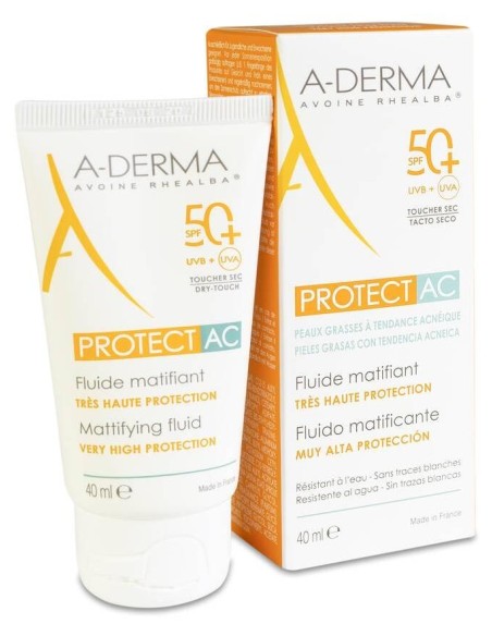 A-Derma Crema Fotoprotectora Matificante Spf50 Para Pieles Grasas 40Ml