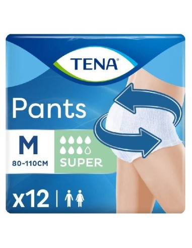Tena Pants Super Orina Ligera Talla M, 12 Uds