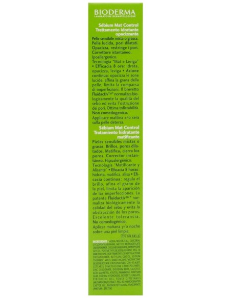 Sebium Mat Control Hidrata Y Matifica 30Ml.