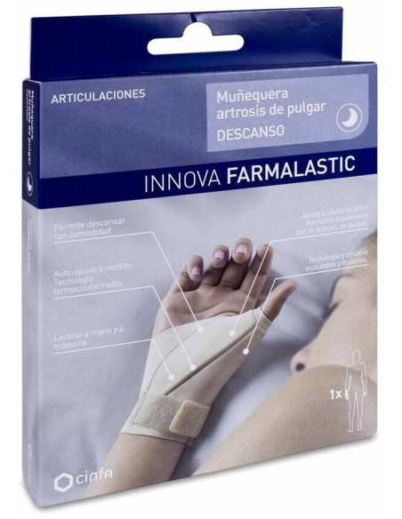 Farmalastic Muñequera Artrosis De Pulgar Descanso Mano Derecha Talla L, 1 Ud
