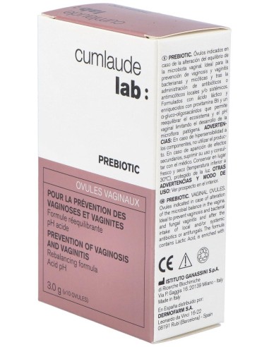 Cumlaude Lab Prebiotic Óvulos Vaginales, 10 Óvulos