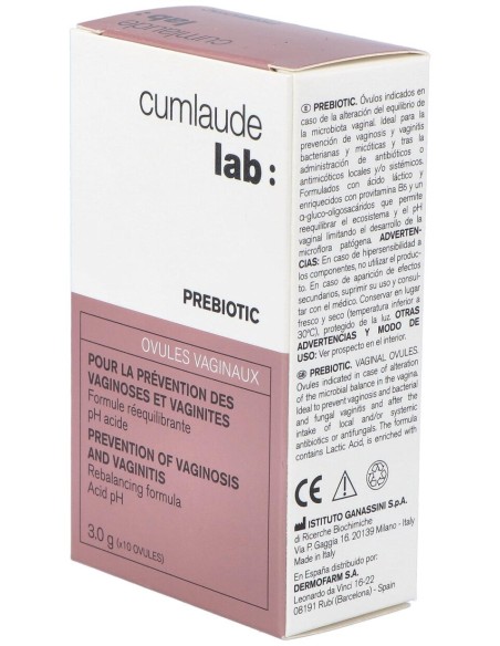 Cumlaude Lab Prebiotic Óvulos Vaginales, 10 Óvulos