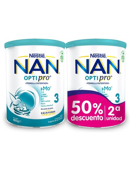 Duplo Nestlé Nan Optipro 3 Leche Crecimiento, 800 G + 800 G
