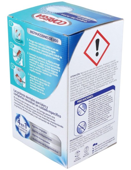 Corega Oxígeno Bio-Activo Limpieza Prótesis Dental 108 Tabletas