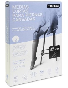 Medilast Medias De Compresión Preventiva Cortas Para Piernas Cansadas De Fácil Colocación 411 Beige Talla Xl, 1 Par