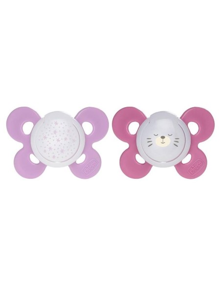 Chicco Physio Comfort Chupete De Silicona De 16-36 Meses Tonos Rosas, 2 Unidades