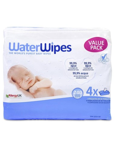 Pack Waterwipes, 4 X 60 Toallitas