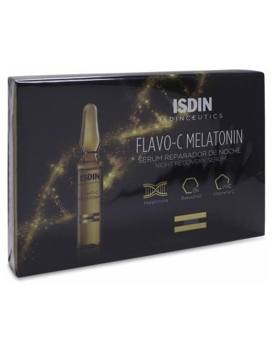 Isdin Isdinceutics Flavo-C Melatonin Sérum Reparador De Noche, 10 Unidades