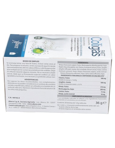 Coligas Fast 20 Bolsitas Filtro Aboca