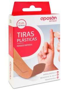 Aposán Tiras Plásticas 1 Tamaño, 20 Uds