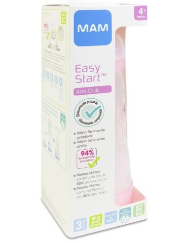 Mam Biberón Anti-Colic 320 Ml Rosa, 1 Unidad