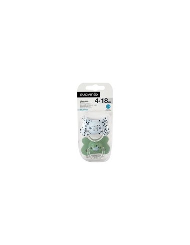 Suavinex Chupete Fusion Con Tetina Fisiológica De Silicona 6-18 Meses, 2 Uds