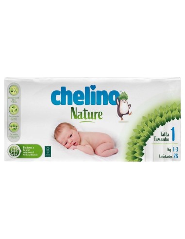 Chelino Nature Pañales Talla 1, 28 Unidades