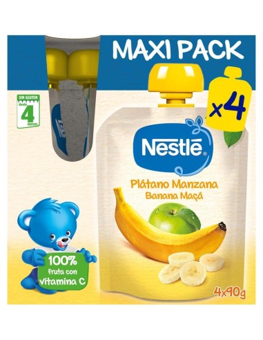 Nestlé Bolsita Plátano Y Manzana, 4 Uds De 90 G