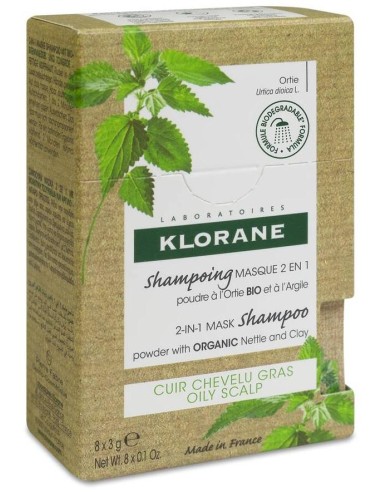 Klorane Ortiga Bio Champú-Mascarilla 2 En 1, 8 X 3 G