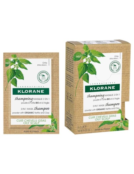 Klorane Ortiga Bio Champú-Mascarilla 2 En 1, 8 X 3 G