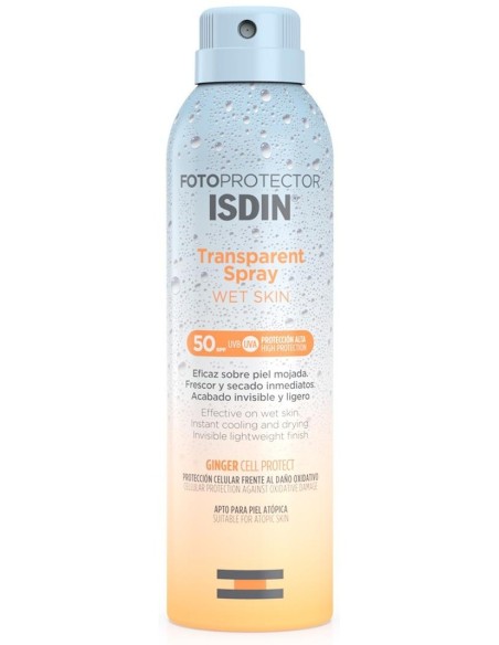 Isdin Fotoprotector Transparent Spray Wet Skin Spf 50, 250 Ml