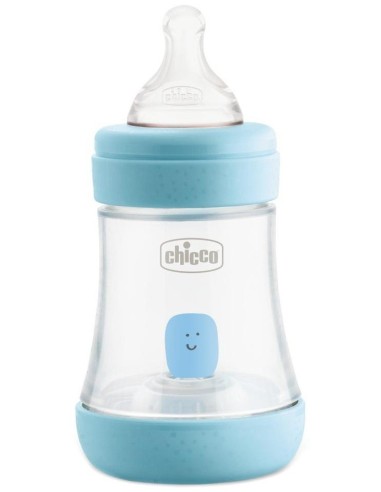 Chicco Perfect 5 Biberón +0M Silicona Azul, 150 Ml