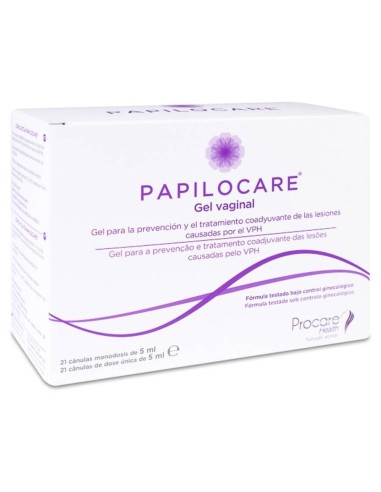 Papilocare Gel Vaginal 5 Ml, 21 Cánulas