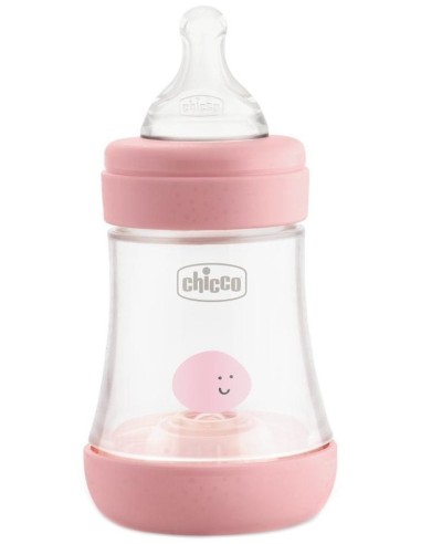 Chicco Biberón Perfect5 0+ Meses Silicona Rosa, 150 Ml