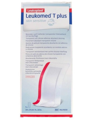 Leukomed T Plus Piel Sensible 10 X 25 Cm, 5 Unidades
