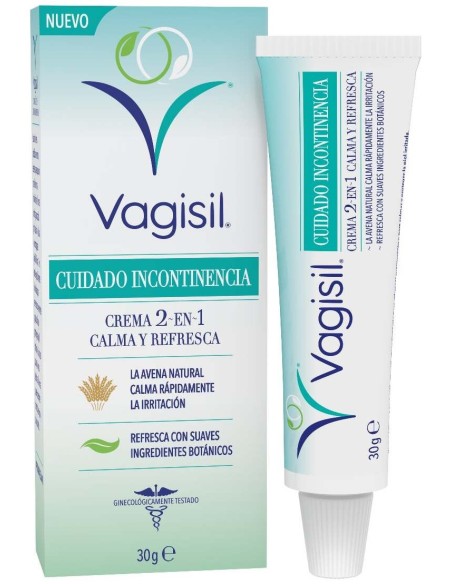 Vagisil Cuidado Incontinencia Crema 2-En-1 Calma Y Refresca 30G