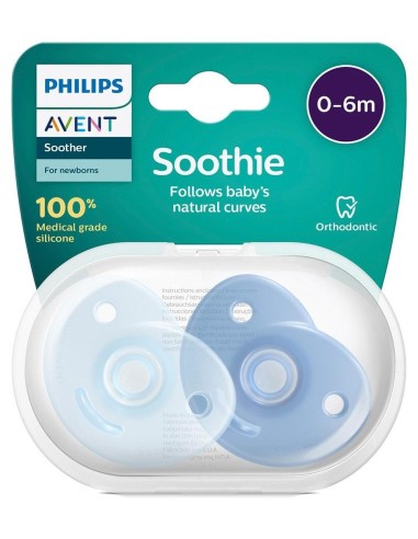 Philips Avent Soothies Chupete Silicona Niño 0-6 Meses, 2 Unidades