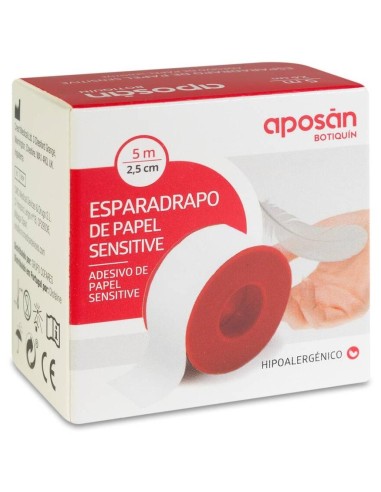 Aposán Esparadrapo Hipoalérgico Papel 5X2,5Cm 1Ud