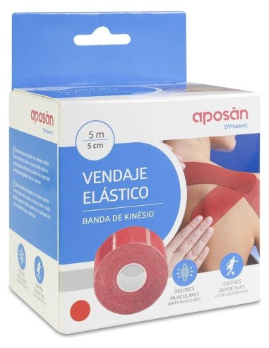 Aposán Dynamic Vendaje Elástico Rojo 5 Cm X 5 M, 1 Unidad