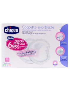 Chicco Discos Absorbentes Antibacterias, 60 Uds