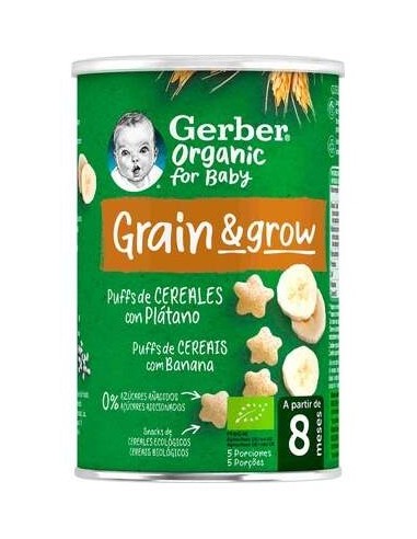 Gerber Organic Puff Snacks De Cereales Y Plátano, 35 Gr
