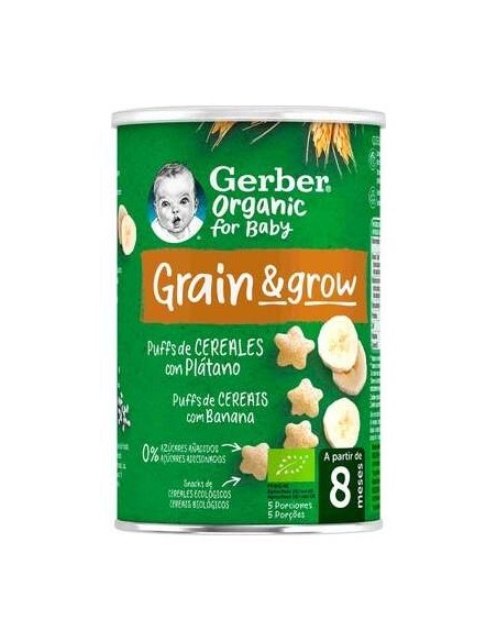 Gerber Organic Puff Snacks De Cereales Y Plátano, 35 Gr