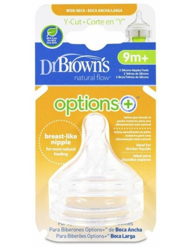 Dr. Brown'S Options+ Tetina Boca Ancha Cereales, 2 Uds