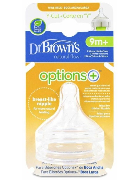Dr. Brown'S Options+ Tetina Boca Ancha Cereales, 2 Uds