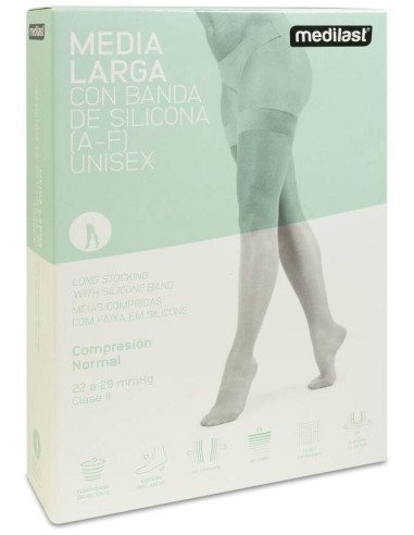 Medilast Blonda Silicona Media Larga Talla M Negro, 1 Ud