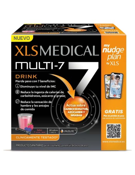 Xls Medical Multi 7 Drink Frutos Rojos, 60 Sobres