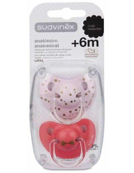 Suavinex Chupete Anatómico De Látex 6-18 Meses, 2 Uds
