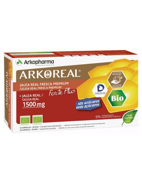 Arkopharma Arkoreal Jalea Real Forte Plus, 20 Ampollas