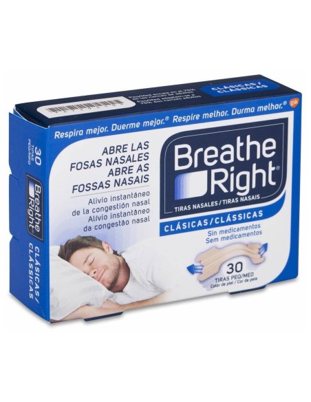 Breathe Right Tira Adhesiva Nasal Talla Pequeña-Mediana, 30 Uds