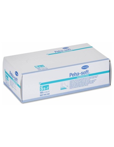 Peha-Soft Guantes Látex Desechables Sin Polvo Talla S 100Uds