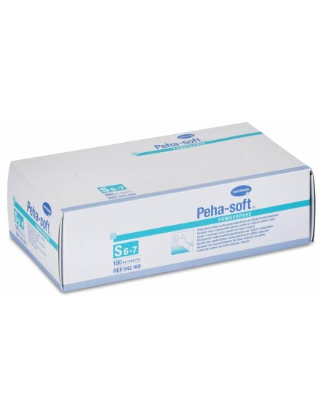 Peha-Soft Guantes Látex Desechables Sin Polvo Talla S 100Uds