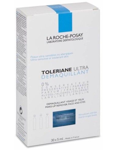 La Roche-Posay Toleriane Ultra Desmaquillante Ojos Y Rostro, 5 Ml X 30 Uds