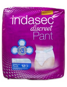 Indasec Discreet Pant Plus Talla Mediana, 12 Uds