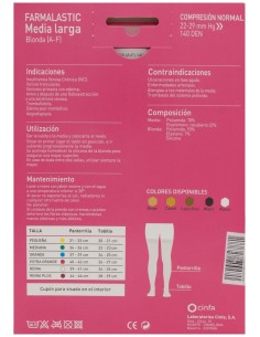 Farmalastic Media Larga Blonda (A-F) Compresión Normal T-Reina Plus Beige 1Ud 2